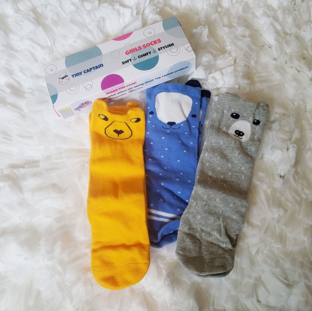 NWT Tiny Captain girl knee high socks (8-24 mths)